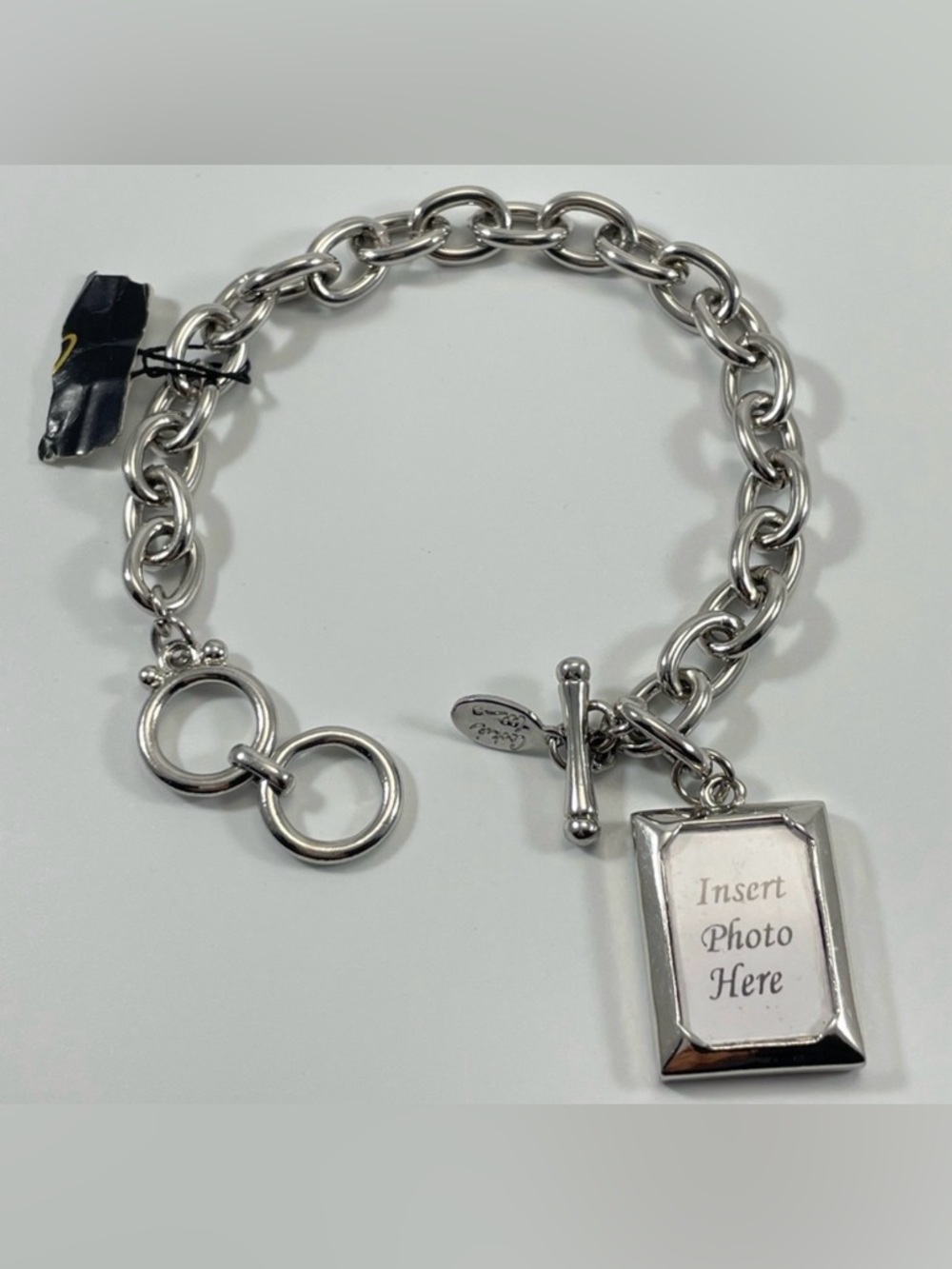 Collectible Photo Bracelet Silver Tone Link Signed Cookie Lee Adjustible Toggle